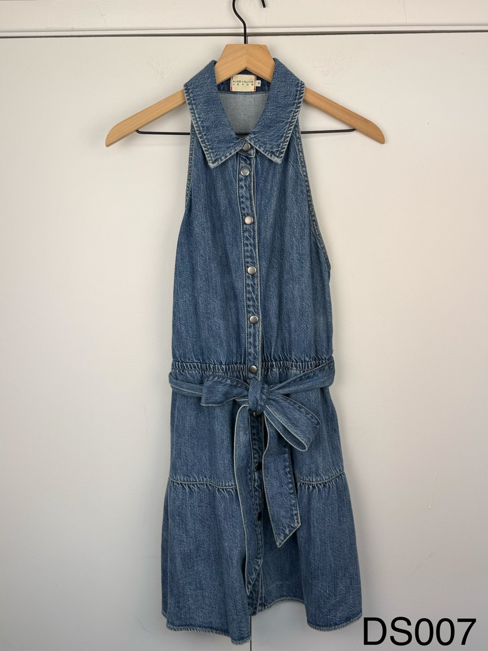 Alice + Olivia Miranda Denim Mini Dress Blue Size 8